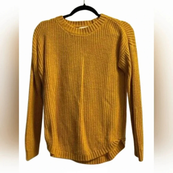 So Women's Knitted Sweater Dark Yellow Size Medium Boho Fall Winter Warm - Picture 1 of 10